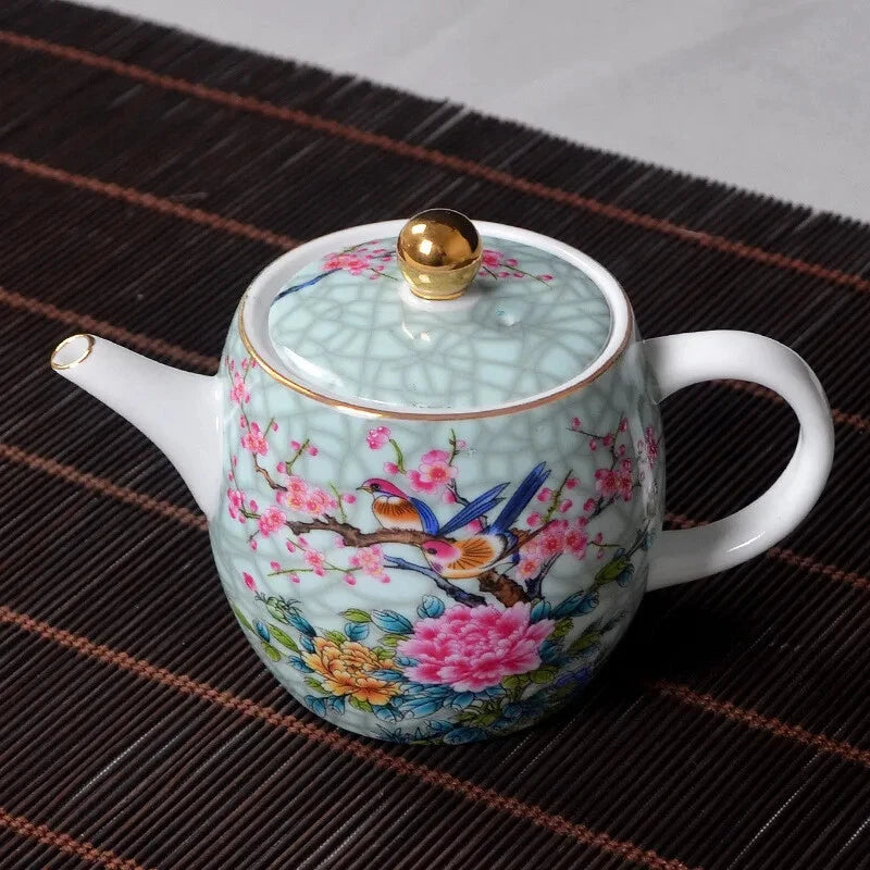 Porcelain Art Bird teapot Authentic Jingdezhen Exquisite Enamel Color Teapot | eBay