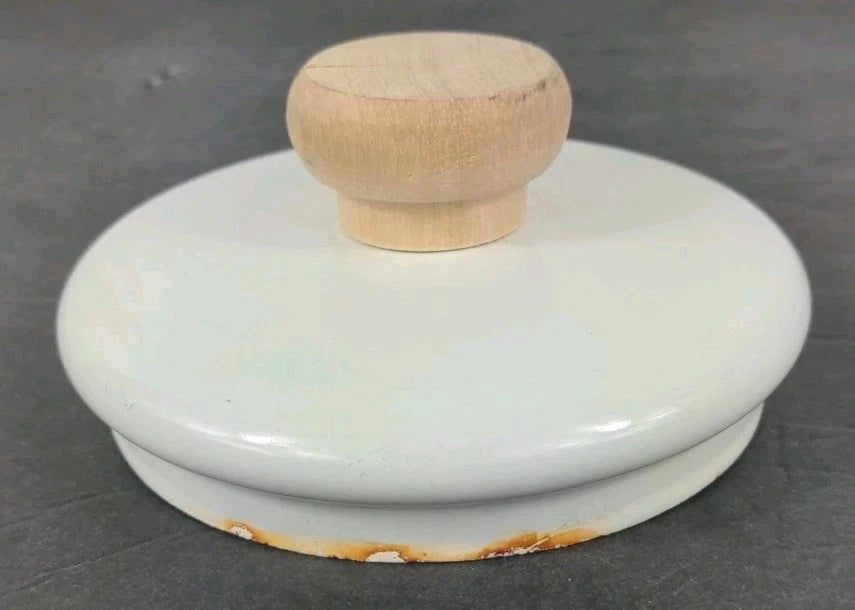 Vintage White Enamel Tea Kettle w Wood Handle Thailand | eBay