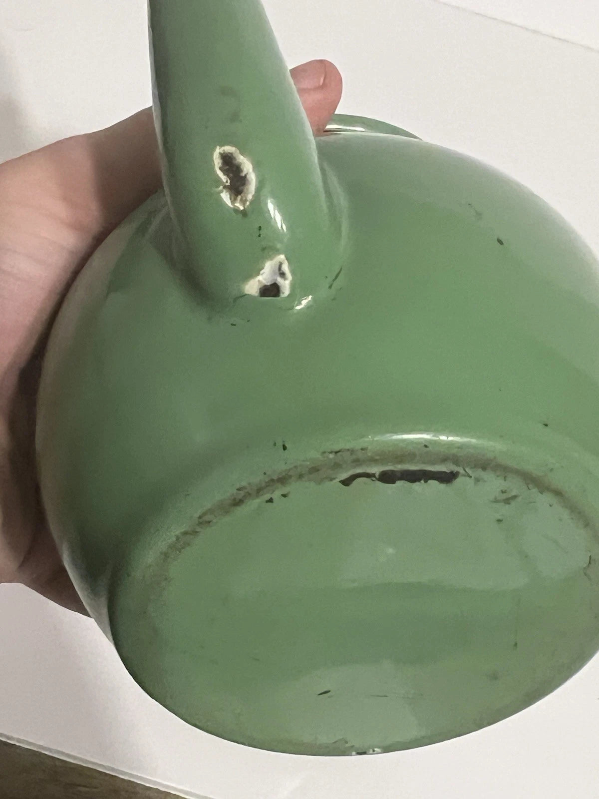 Pair of 2 Vintage Green Enamel Ware Teapots Has Wear see photos | eBay