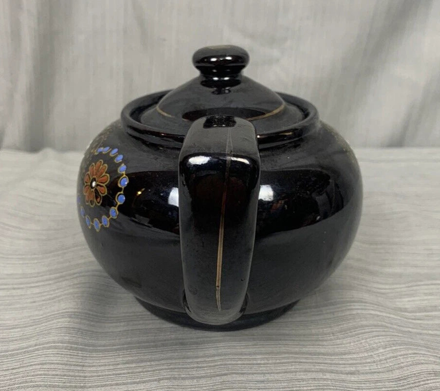 Dark Brown Teapot Moriage Enamel Hand Painted Vintage, Japan | eBay