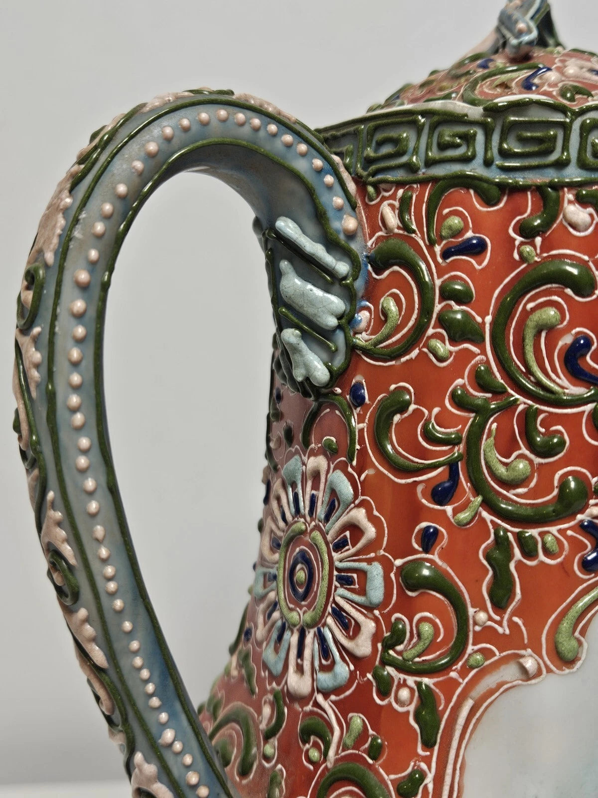 MORIAGE Antique Japanese Porcelain Hand Enameled Pitcher Teapot Repairs To Lid | eBay