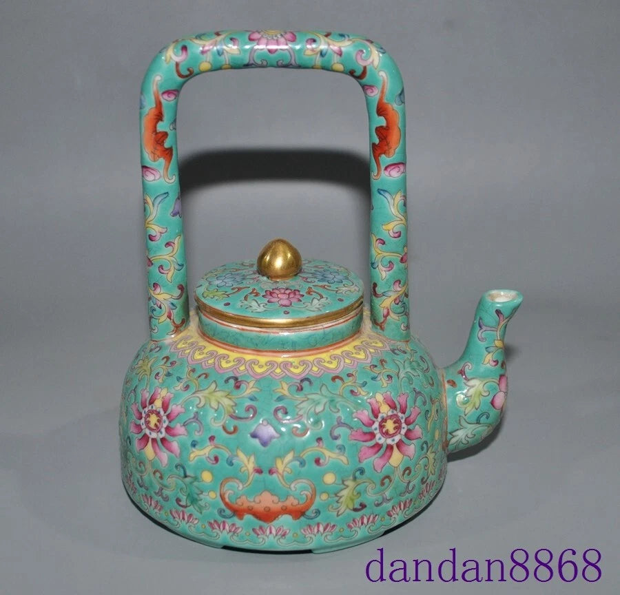 5.6"Old China cloisonne enamel porcelain flowers grain handle Tea makers Tea Pot | eBay