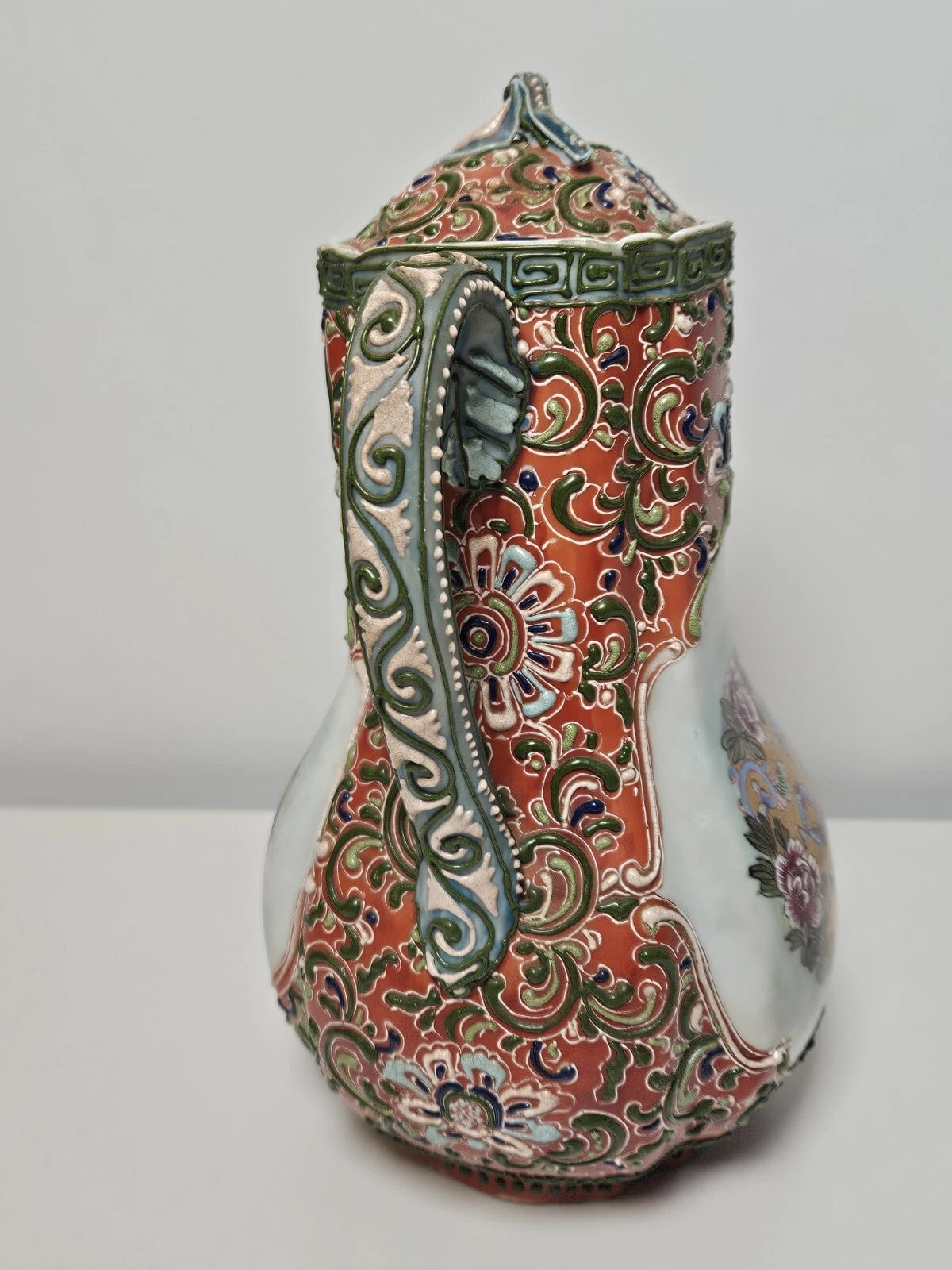 MORIAGE Antique Japanese Porcelain Hand Enameled Pitcher Teapot Repairs To Lid | eBay