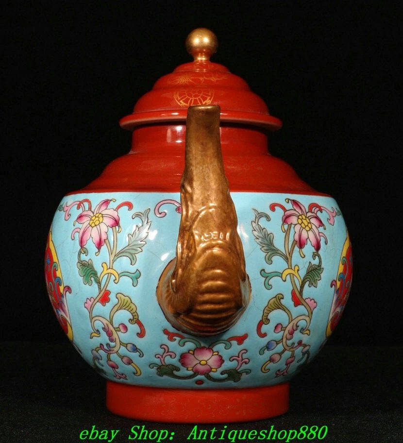 Qianlong Enamel Colour Porcelain Gilt Dragon Beast Head Pattern Teapot Teakettle | eBay