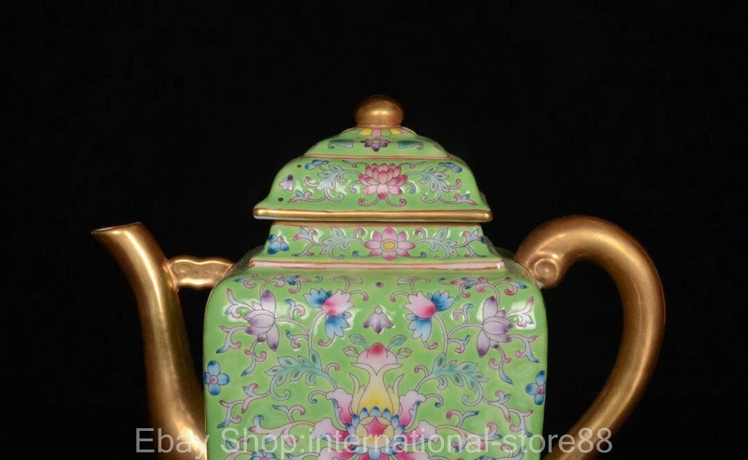 7" Yongzheng Marked Old Chinese Enamel Porcelain Gilt Flower Teapot Teakettle | eBay