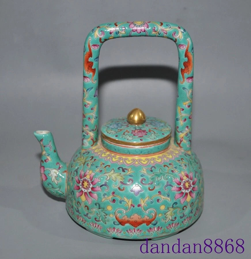 5.6"Old China cloisonne enamel porcelain flowers grain handle Tea makers Tea Pot | eBay