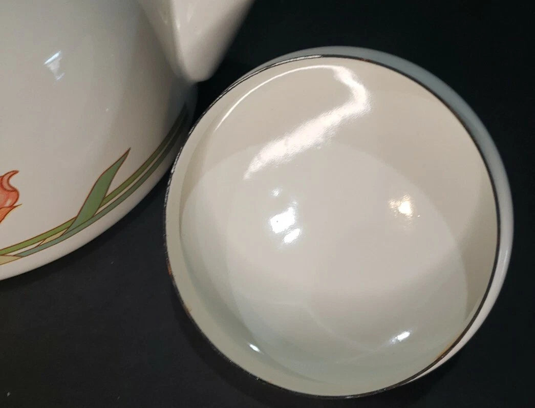 Vintage Tulip Enamel Tea Pot - Gourmet Kitchen by Himark - Tiawan | eBay