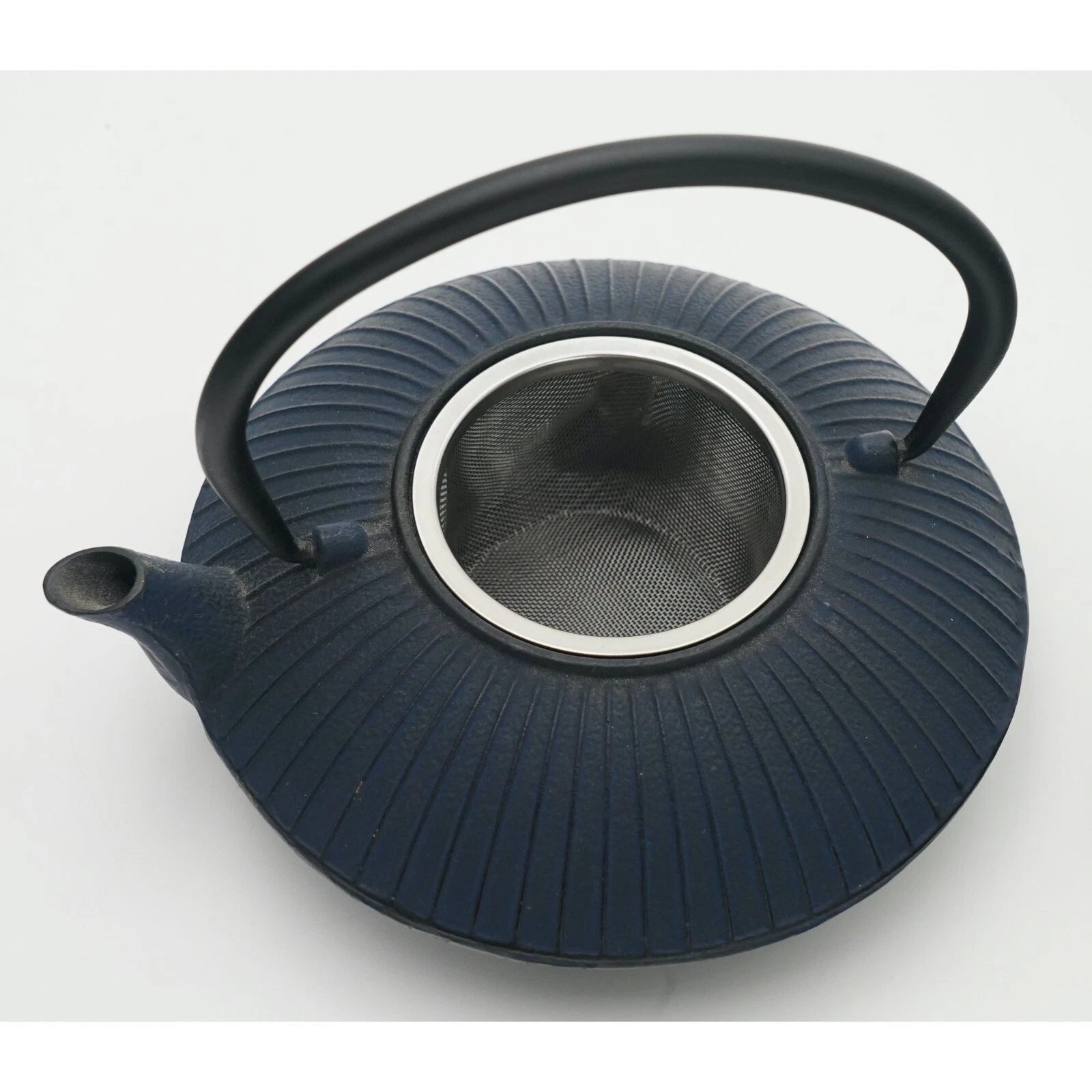Dark Blue Cast Iron Teapot Porcelain Enamel Coating Inner Surface & Tea Strainer | eBay