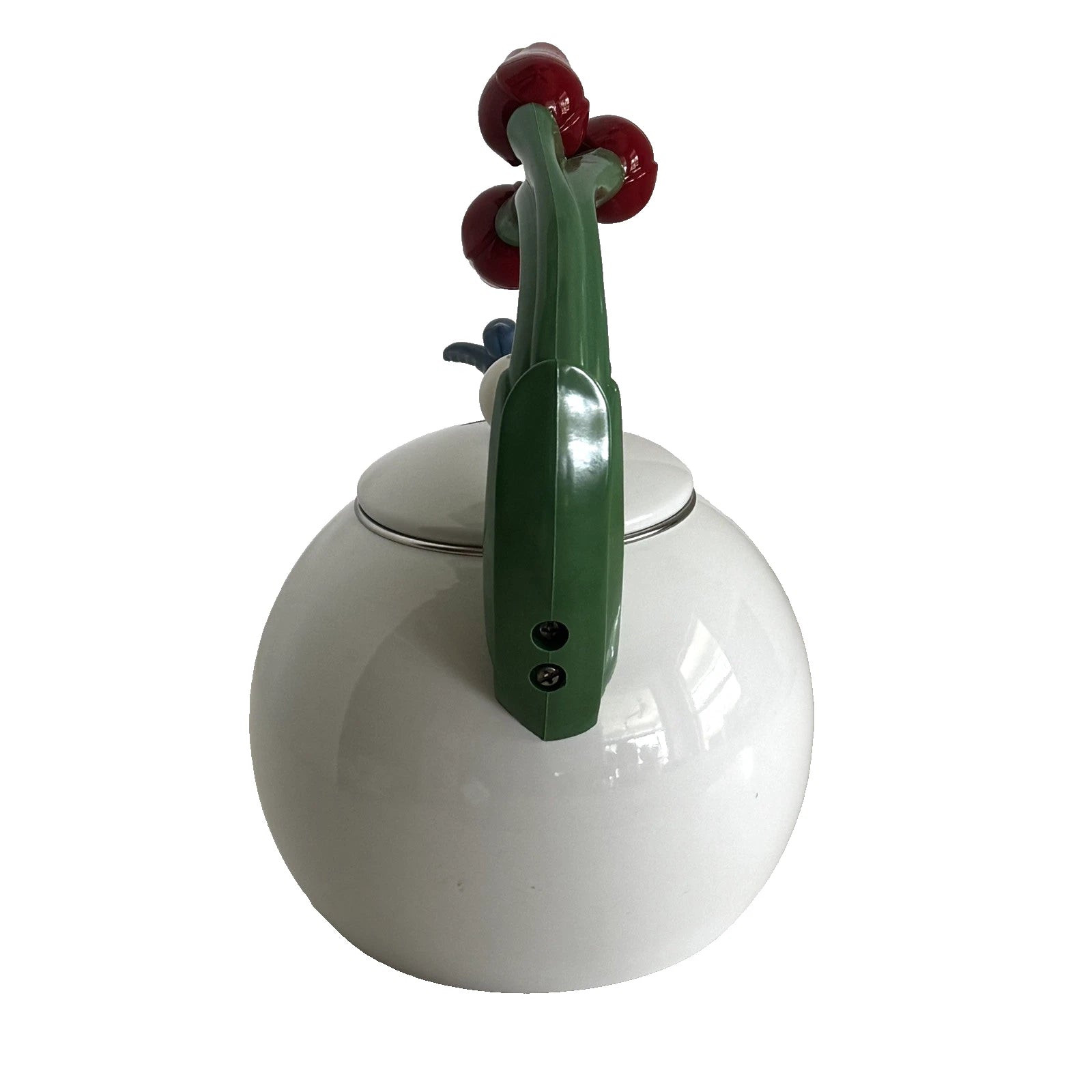 Ancona Kettle Hummingbird Tulips Enamel Teapot Red White Blue Green VTG 1990s | eBay