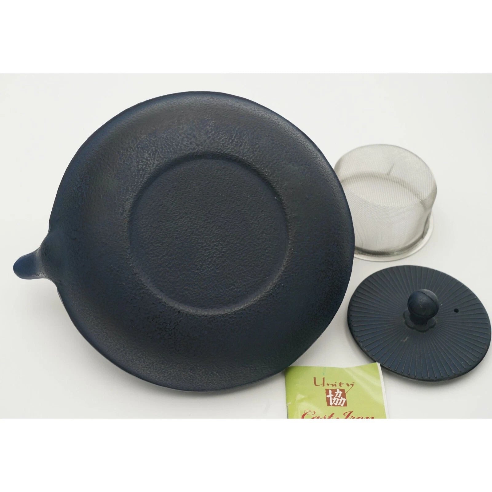 Dark Blue Cast Iron Teapot Porcelain Enamel Coating Inner Surface & Tea Strainer | eBay