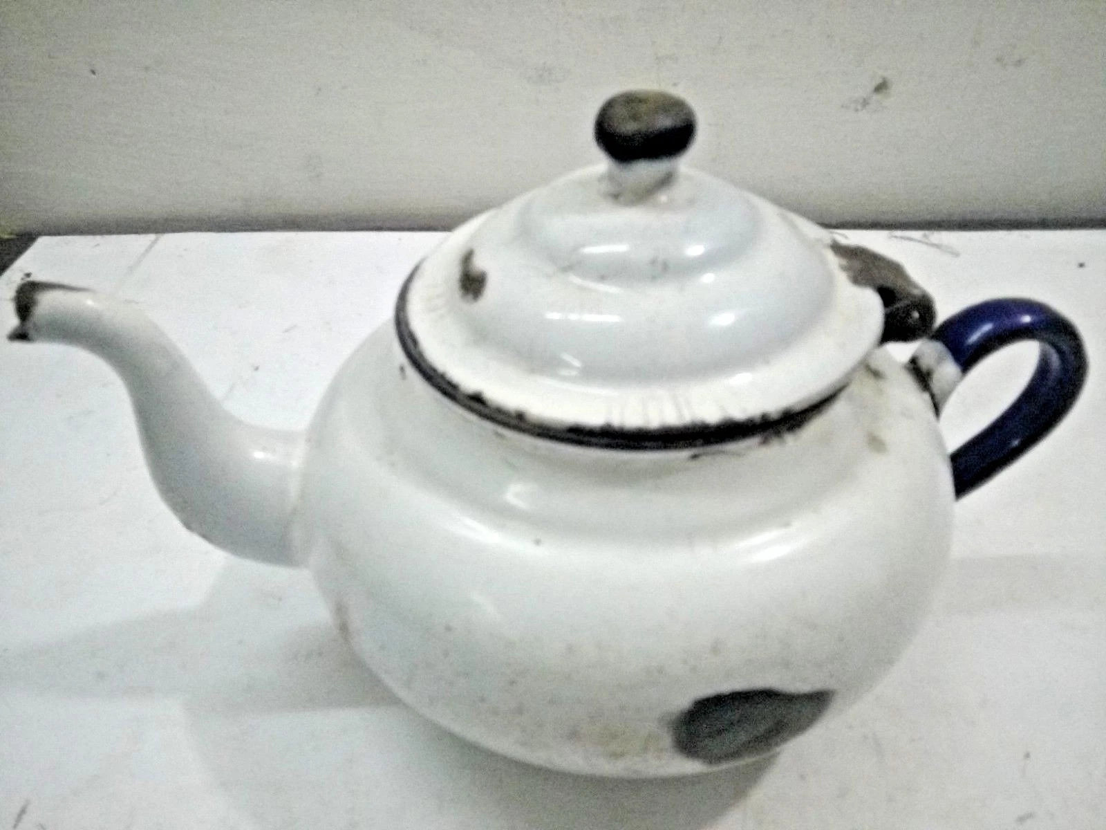 RARE Vintage Old Collectible Milky Porcelain Enamel Tea Pot kettle COLLECTIBLE | eBay