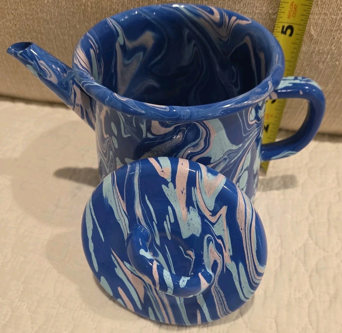 Bornn Cobalt Swirl Enamelware Teapot | eBay