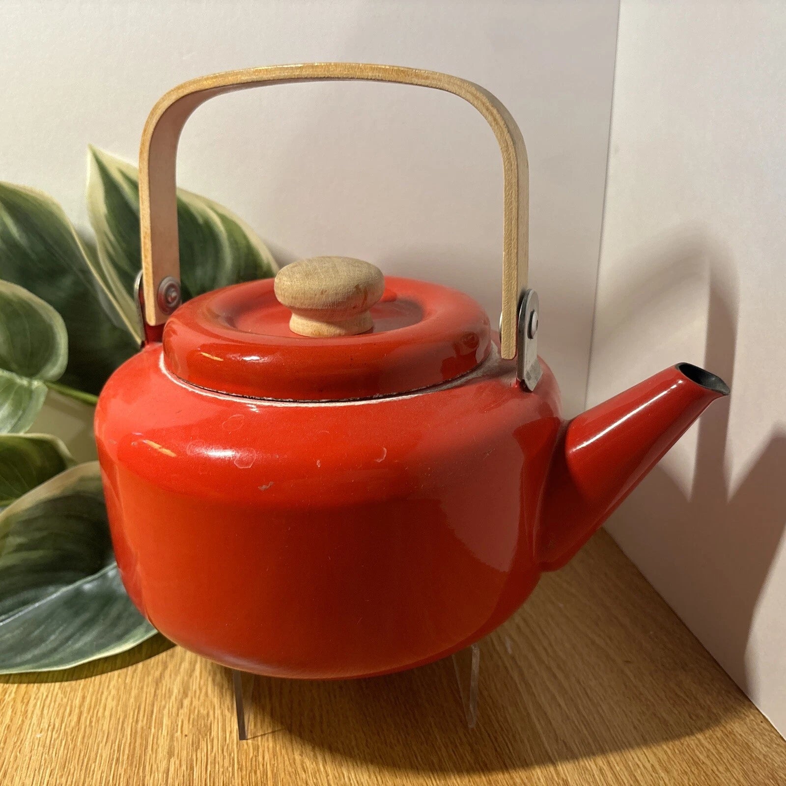 Scandinavian Design Enamel Teapot 1970s Vintage Kettle Wood Handle 1970s | eBay