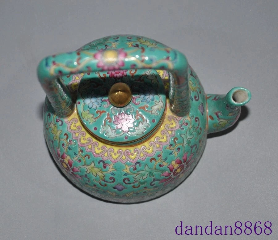 5.6"Old China cloisonne enamel porcelain flowers grain handle Tea makers Tea Pot | eBay