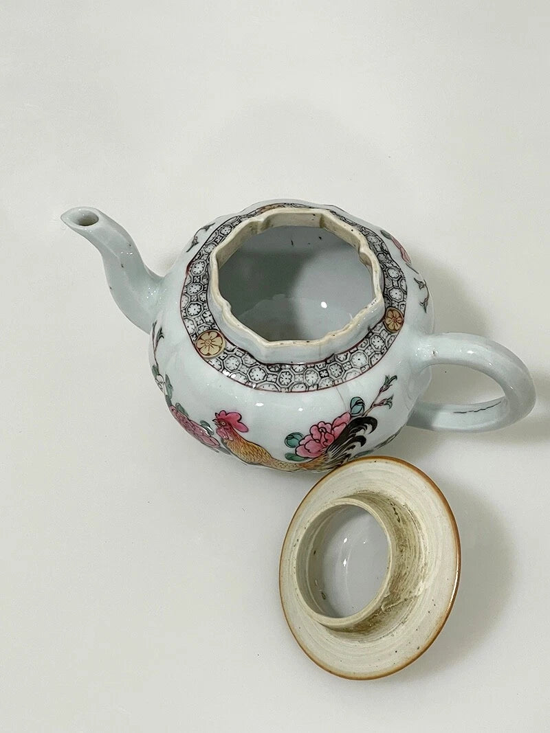 Chinese porcelain enamel teapot with Rooster (#F157) | eBay