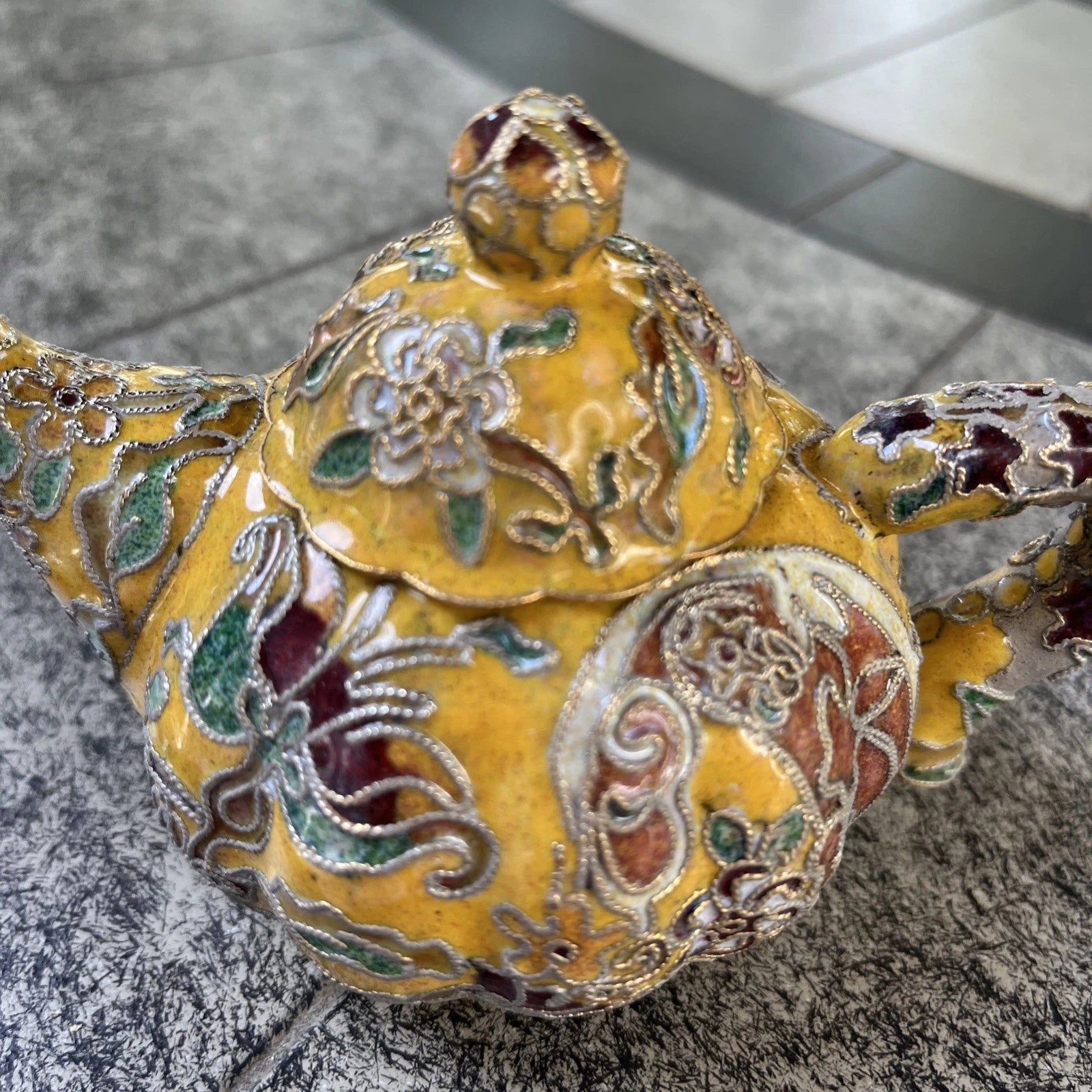 VTG Multi-Colored Miniature Tea Pot With Floral Design X2 | eBay