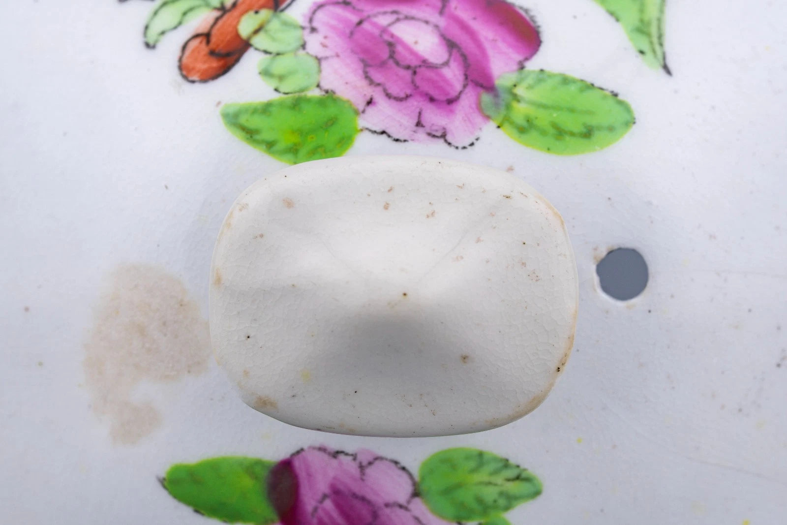 Antique English Porcelain Teapot Cover Floral Enamel Painted 19th Century | eBay