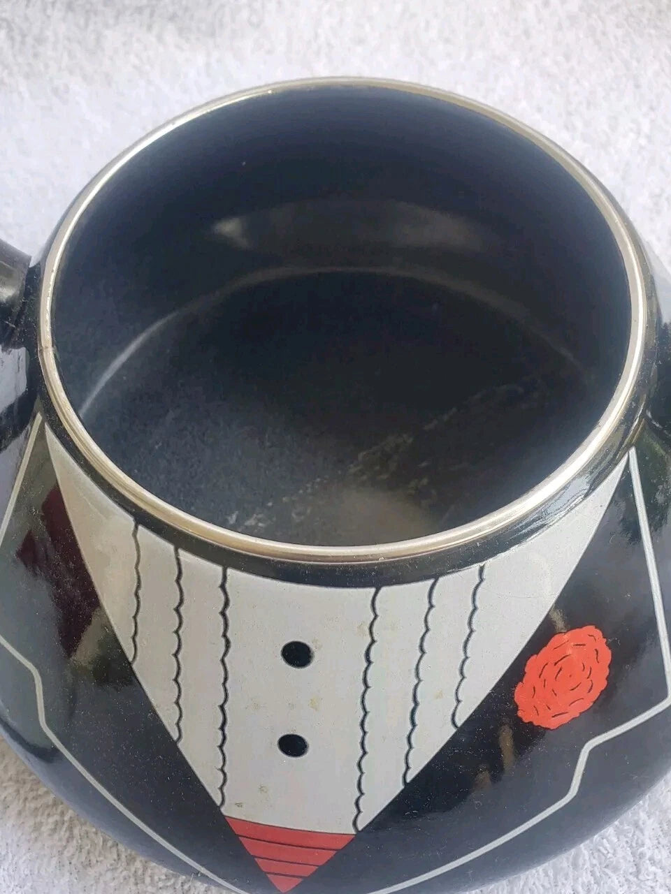 Enamel Teapot M Kamenstein Bowtie and Lapels Pre-owned Condition | eBay
