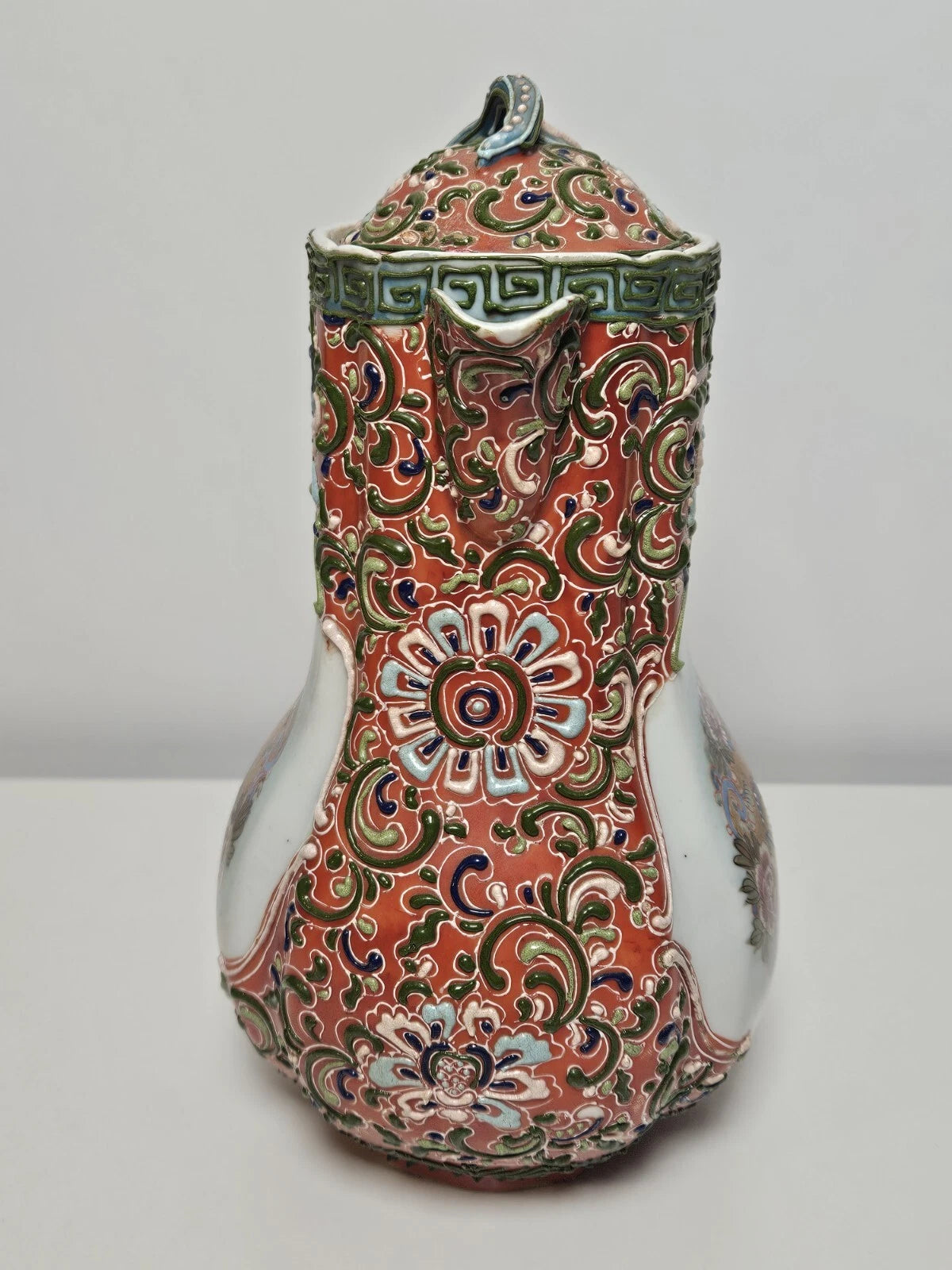 MORIAGE Antique Japanese Porcelain Hand Enameled Pitcher Teapot Repairs To Lid | eBay