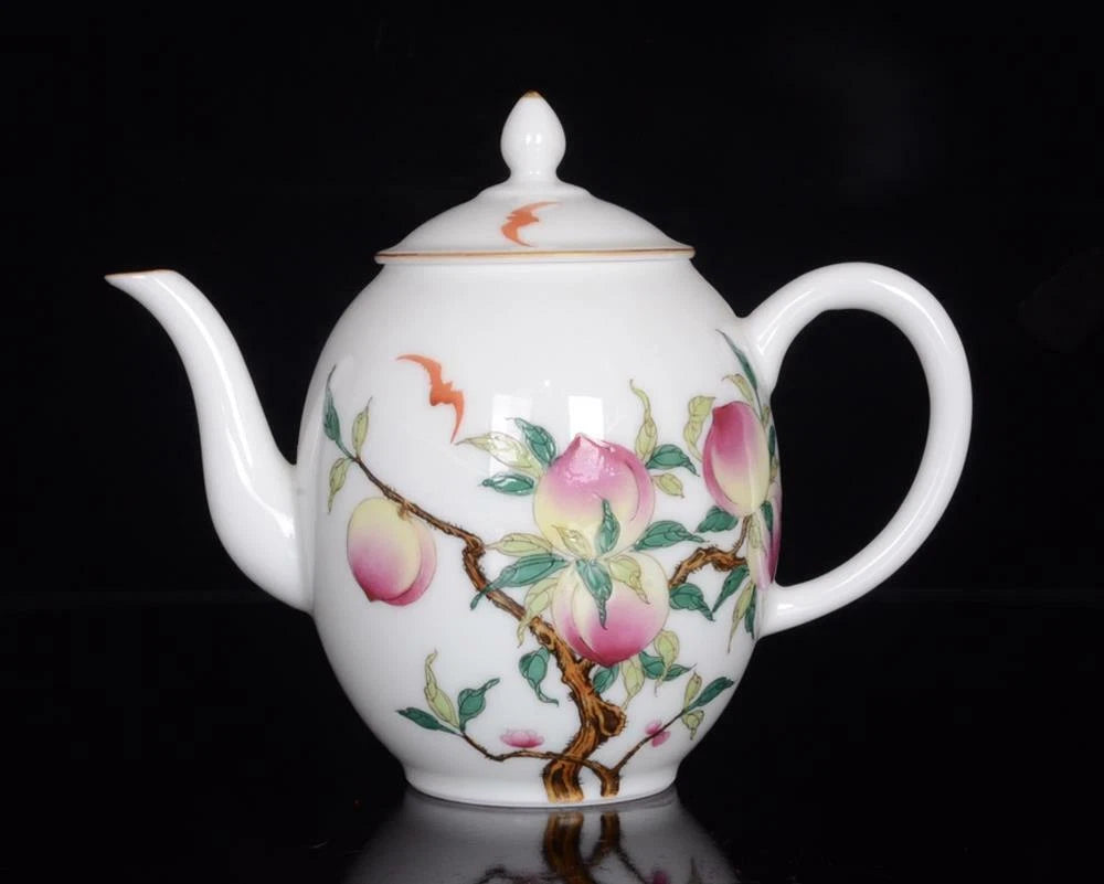 OLD CHINESE COLOUR ENAMEL PORCELAIN TEAPOT QIANLONG MARKED ST106 | eBay