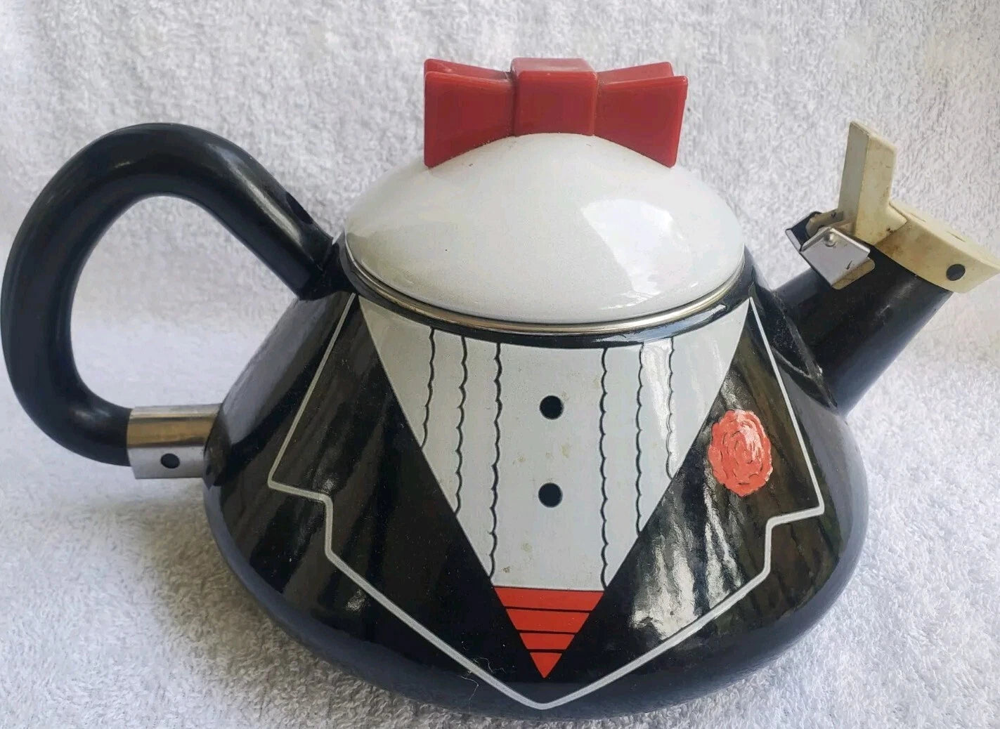 Enamel Teapot M Kamenstein Bowtie and Lapels Pre-owned Condition | eBay