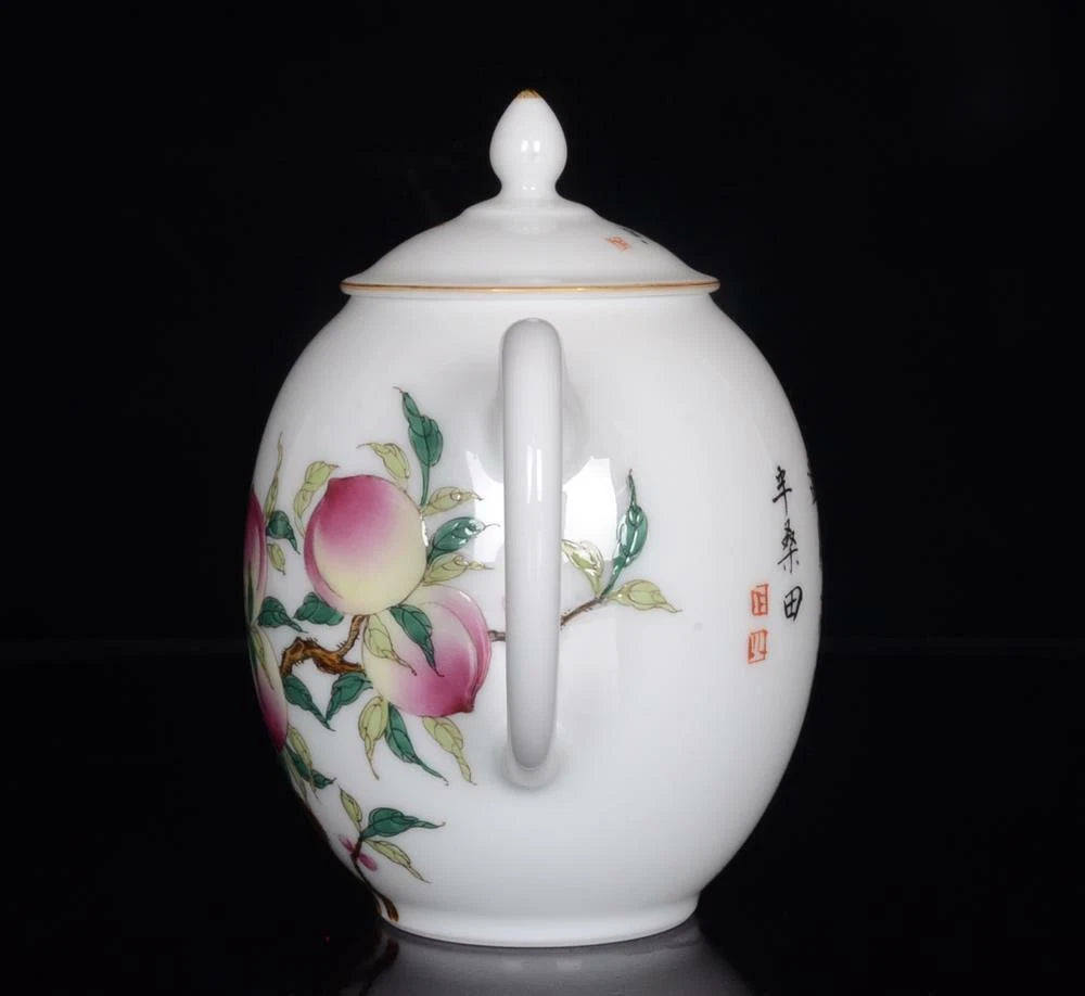 OLD CHINESE COLOUR ENAMEL PORCELAIN TEAPOT QIANLONG MARKED ST106 | eBay
