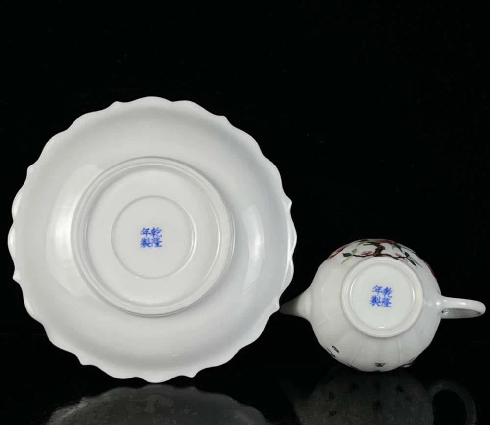 OLD CHINESE COLOUR ENAMEL PORCELAIN TEAPOT QIANLONG MARKED WX195 | eBay