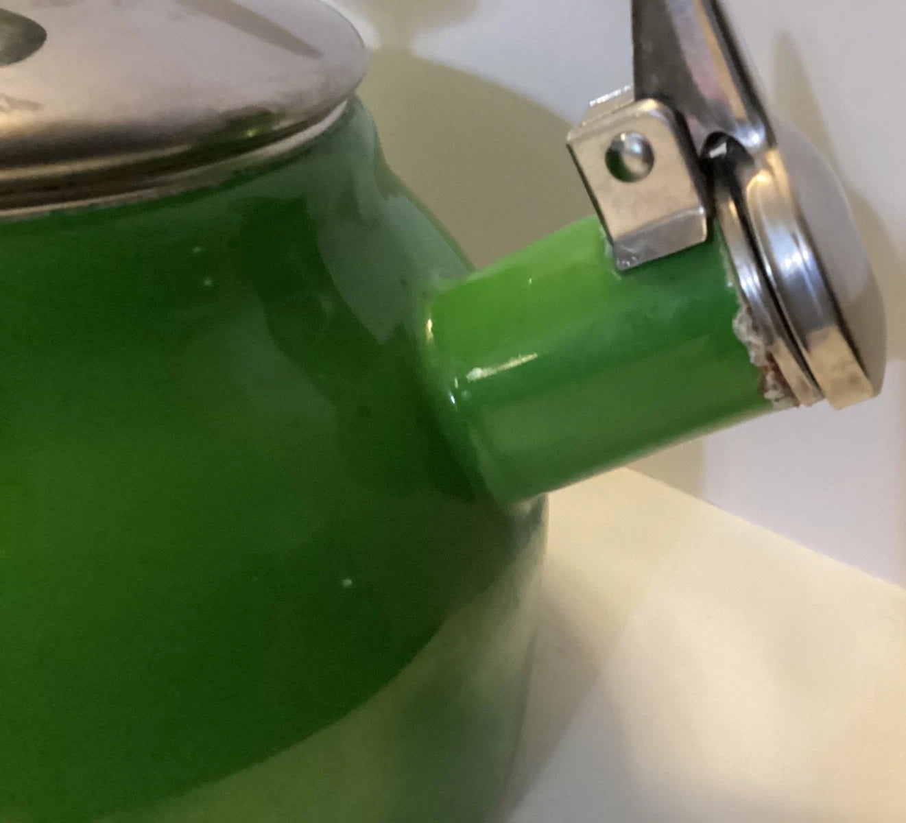 Vintage Green Enamel Whistling Tea Kettle Teapot | eBay