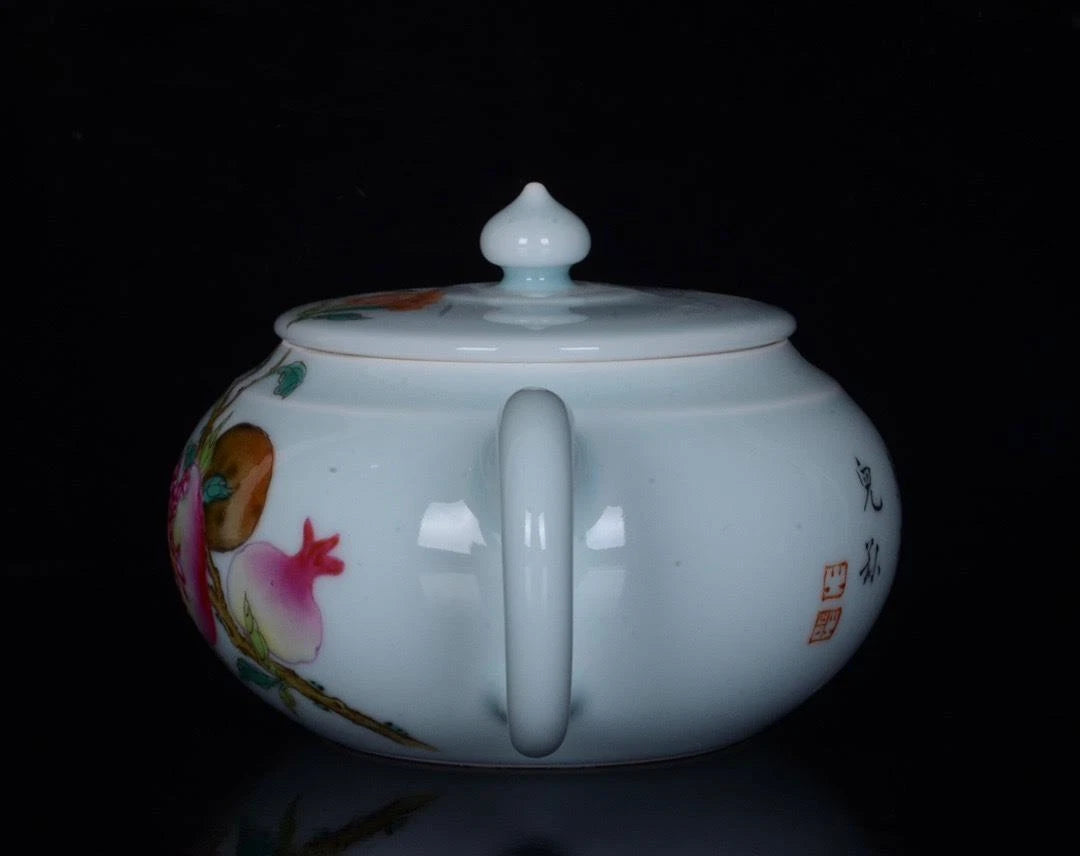 OLD CHINESE COLOUR ENAMEL PORCELAIN TEAPOT YONGZHENG MARKED ST562 | eBay