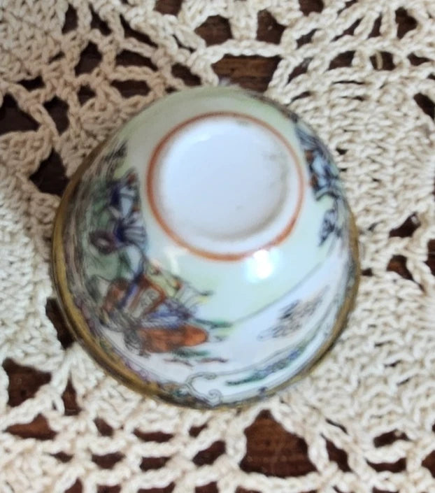 8 Piece Vintage Miniature Enamel on Porcelain Asian Teapot & Tea Cups | eBay