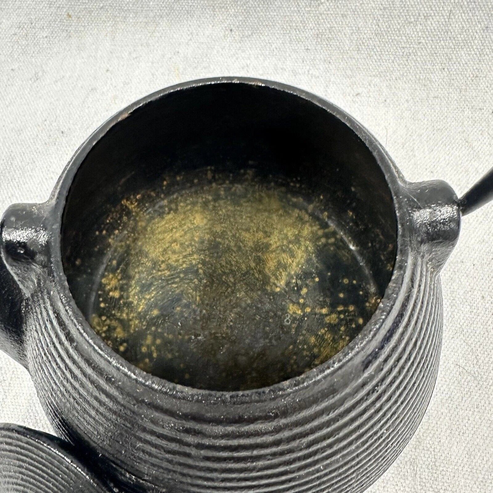 Cast Iron Black Ribbed Tea Pot Teapot Tea Kettle Enamel with Lid & Strainer Used | eBay