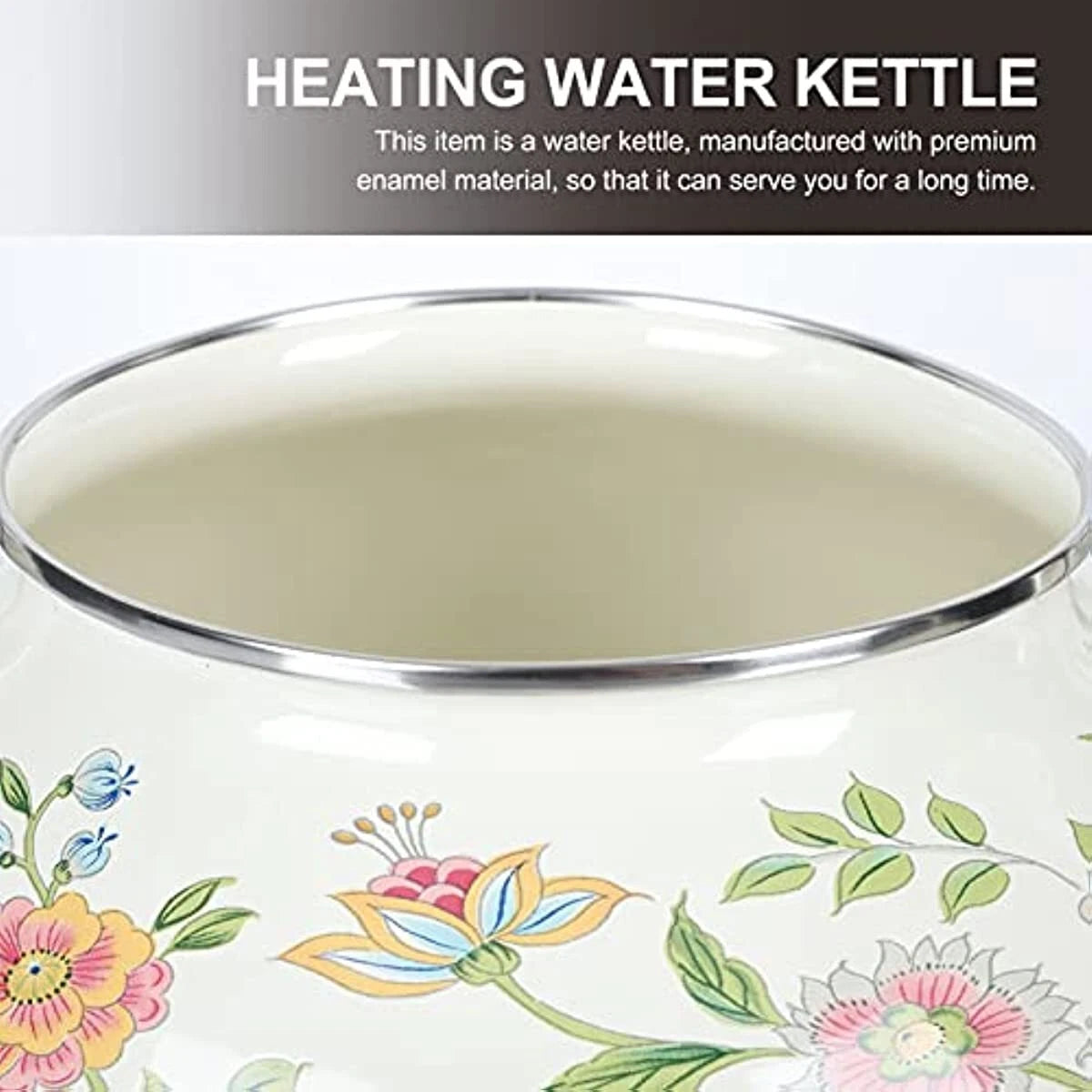 Porcelain Enamel Teakettle Floral Teapot Tea Pot Kettle Stovetop Turk Style | eBay