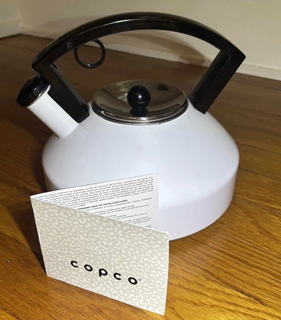 Vintage COPCO White Enamel Teapot Kettle Coffee Pot 2 1/2 Quart NEW NICE! | eBay