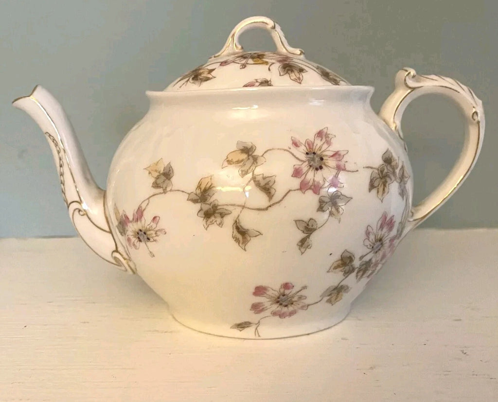 Antique CH Field Haviland Limoges Teapot French Porcelain Hand Enameled GDM Gold | eBay