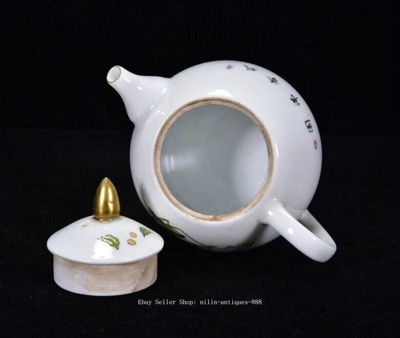 4.7" Yongzheng Year Colour Enamel Porcelain Fruit insect Wine Tea Pot Flagon | eBay