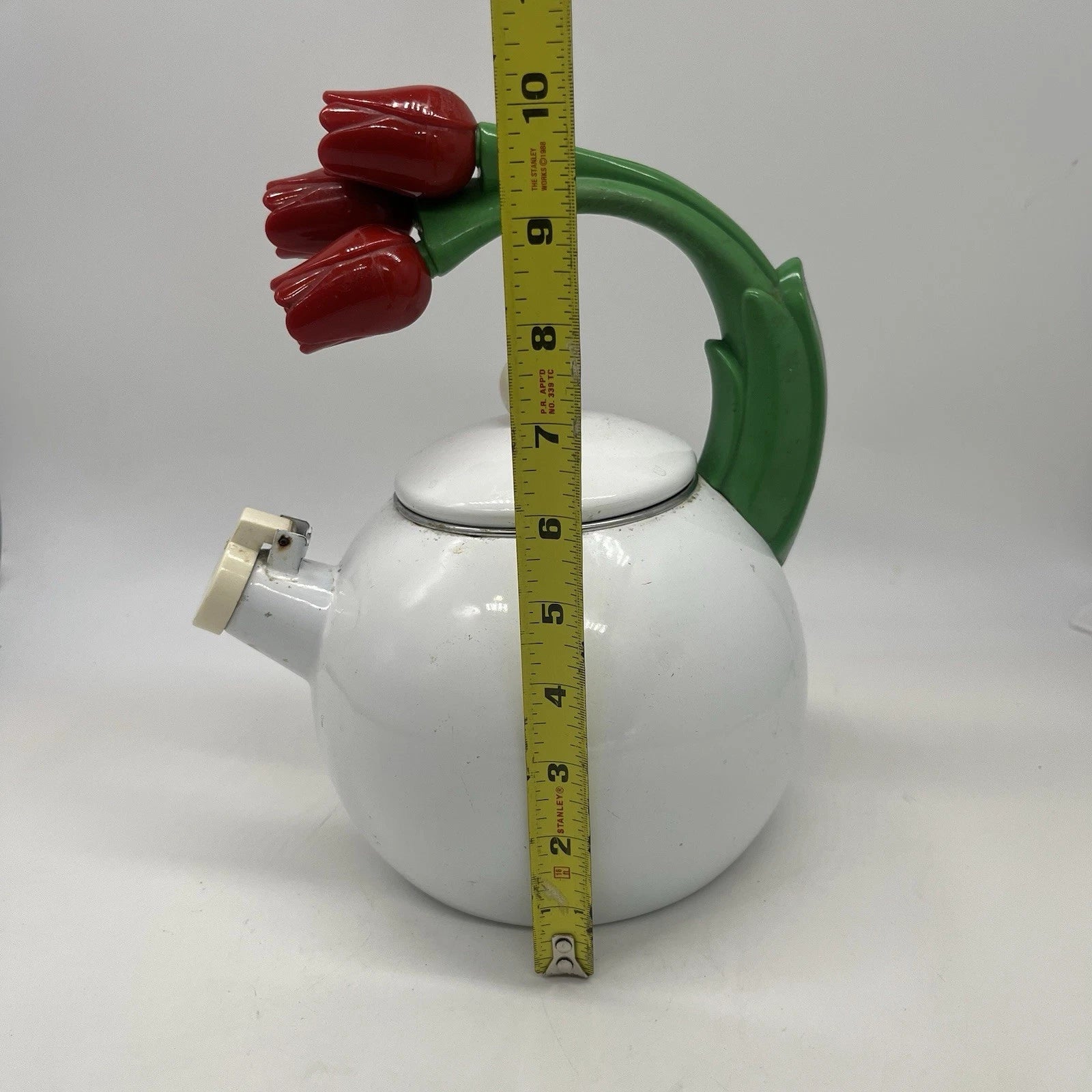 Ancona Kettle 3 Red Tulips Enamel Vintage Teapot - Missing Hummingbird | eBay