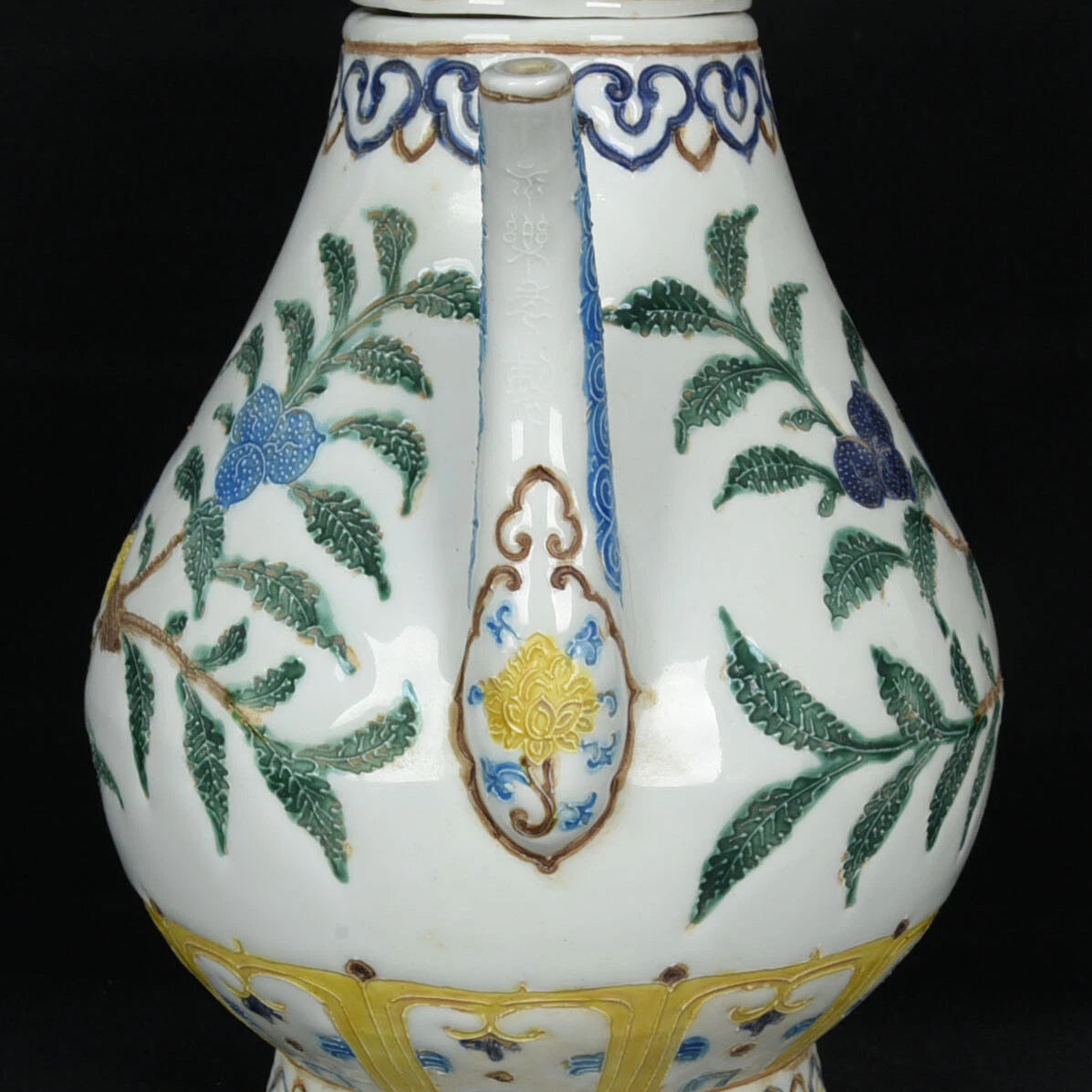 10.2" Old dynasty Porcelain yongle mark colour enamels flower bird Fruits Teapot | eBay