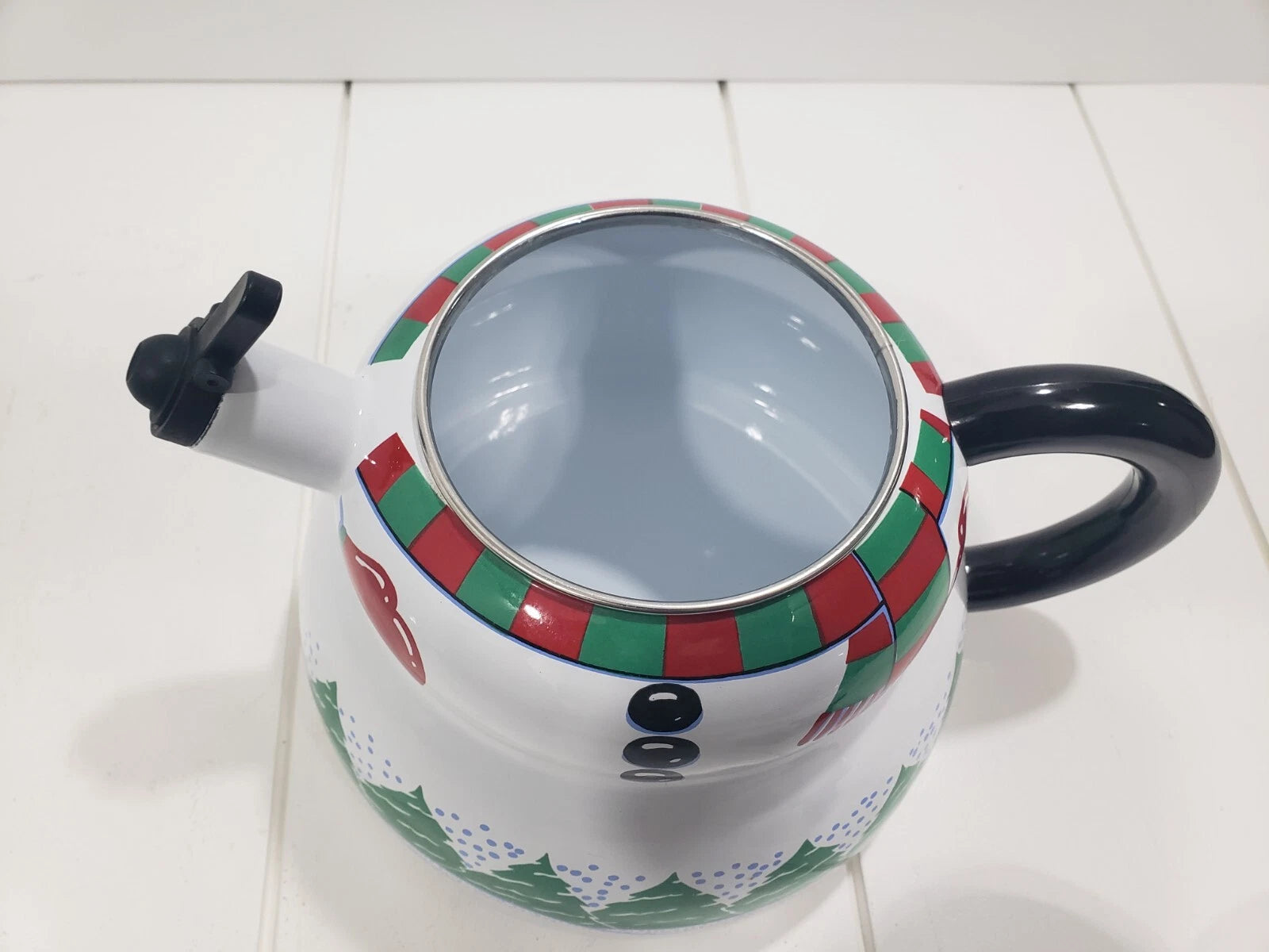 Roshco Snowman Teapot Kettle 3 QT Porcelain Enamel On Steel Vintage | eBay