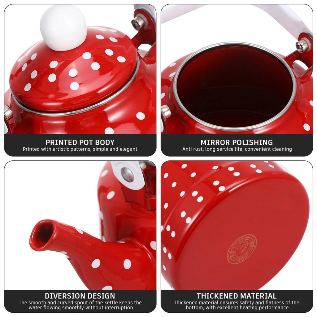 1.8 Quart Vintage Tea Kettle,Enamel Tea Kettle with Handle Cute Stovetop,Enam... | eBay
