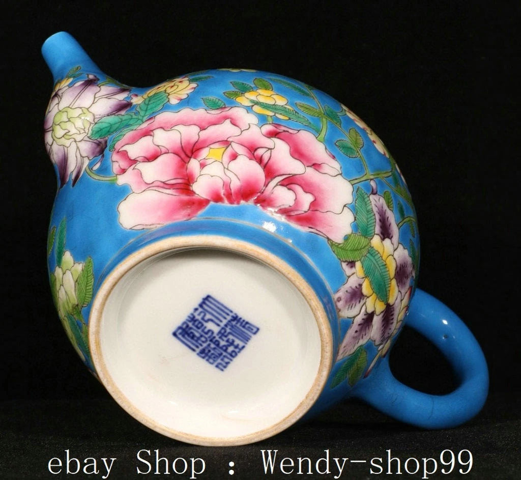 6" Qianlong Marked Colour Enamel Porcelain Gilt Peony Flower Teapot Teakettle | eBay
