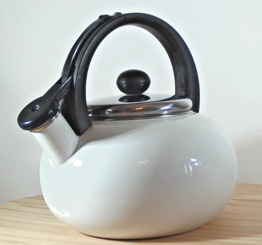 COPCO 0106 White Enamel Coated Teapot Tea Kettle | eBay