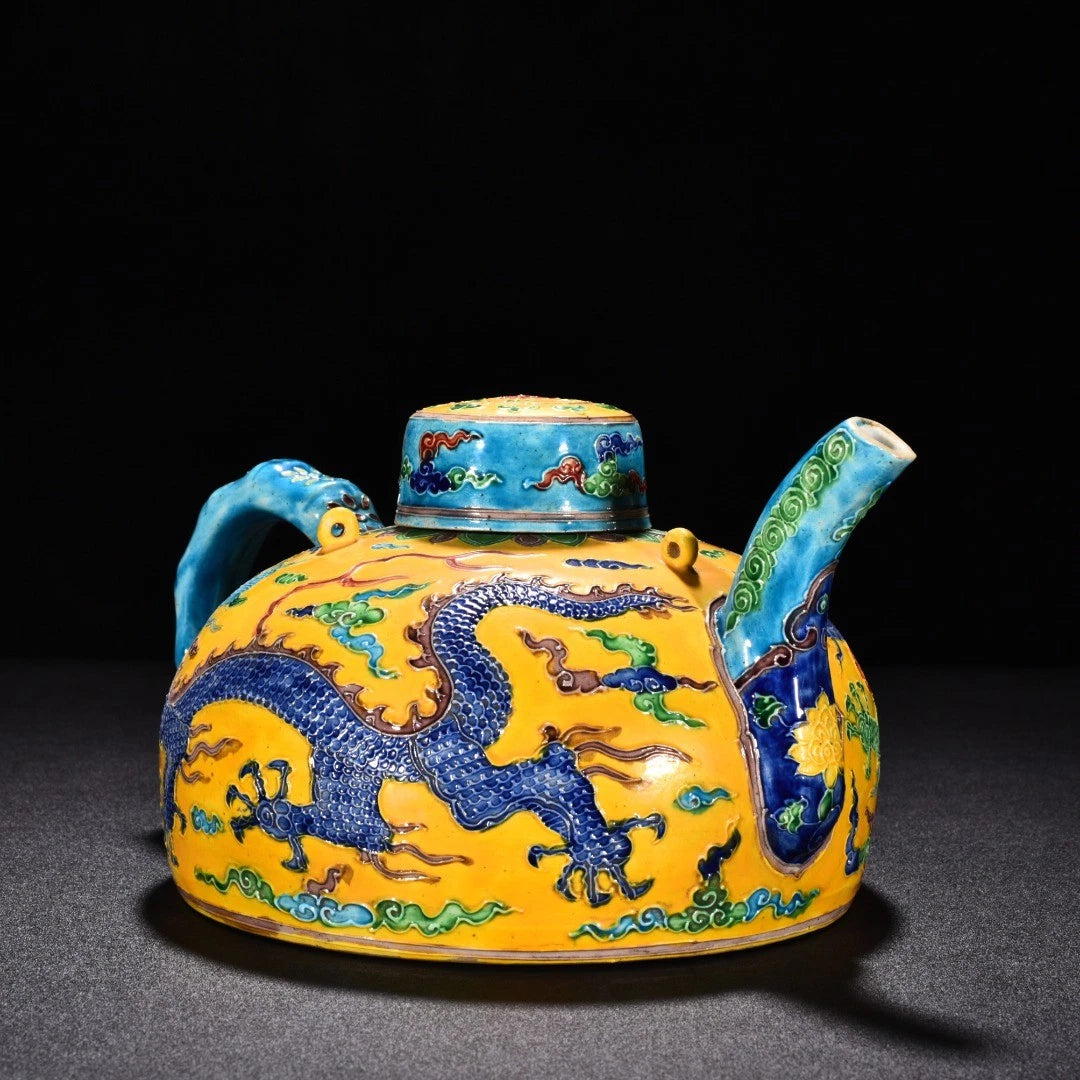 10.2" Old Antique Ming Yongle Mark Porcelain Colour Enamels Bamboo Joint Teapot | eBay