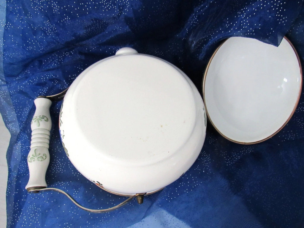 Vtg Enamel Teapot 1980s Porcelain Floral Kettle Tea Pot Farmhouse Ceramic Handle | eBay
