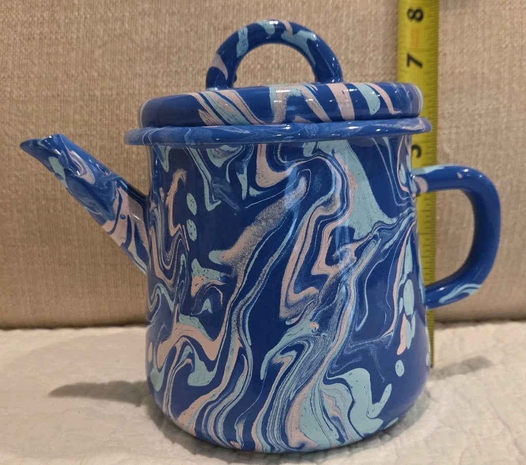 Bornn Cobalt Swirl Enamelware Teapot | eBay