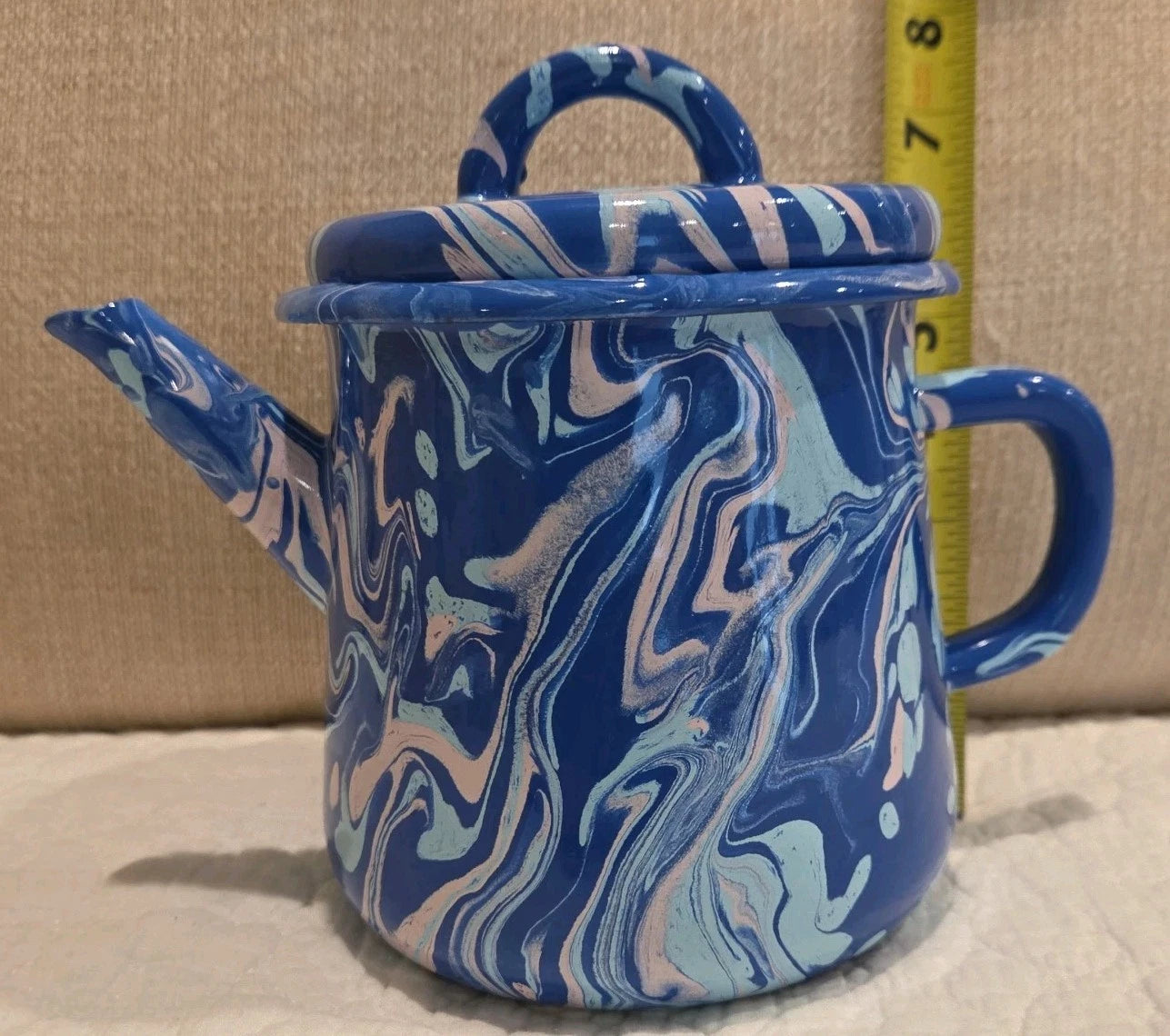 Bornn Cobalt Swirl Enamelware Teapot | eBay