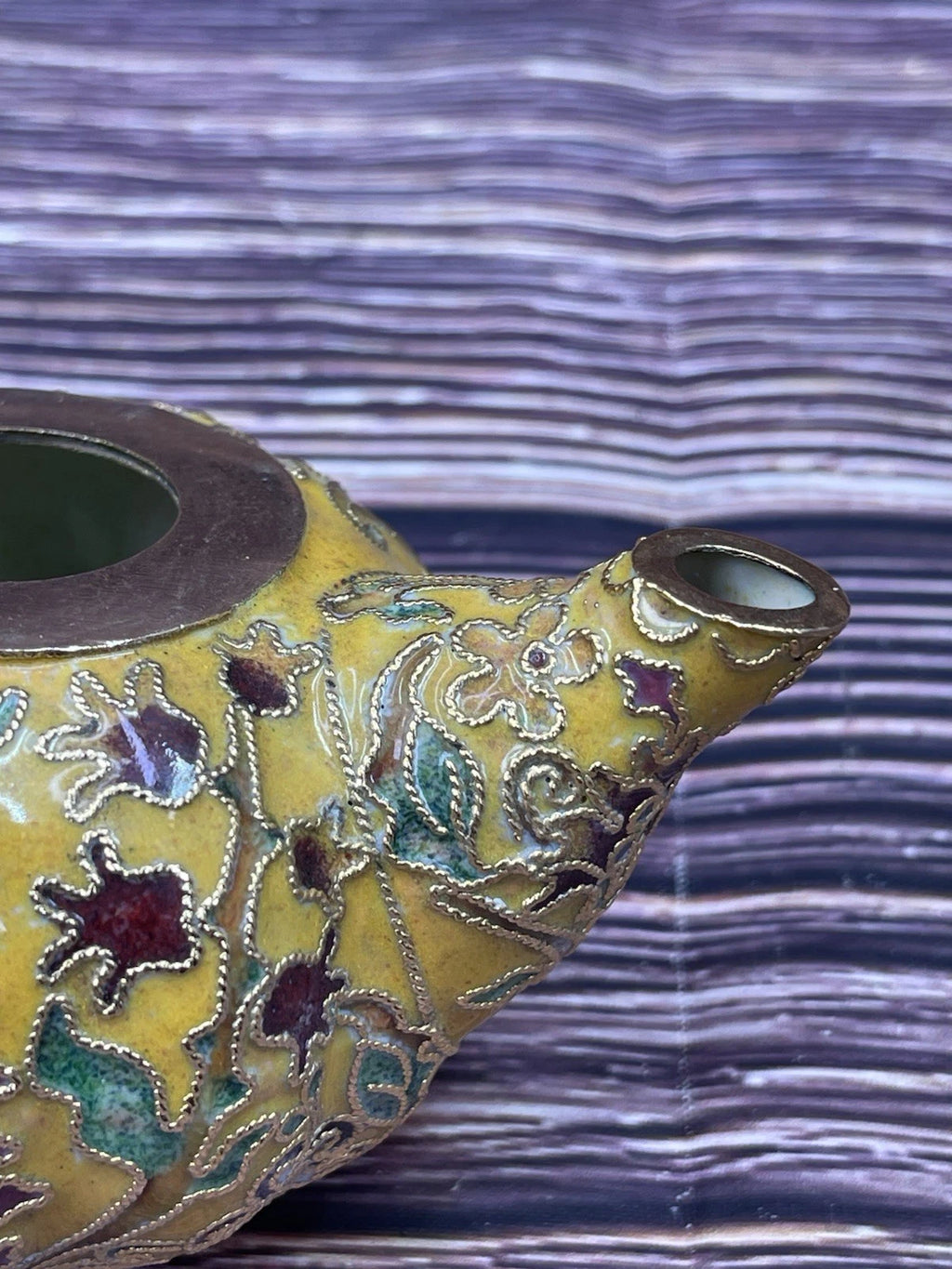 VTG Multi-Colored Cloisonné Miniature Tea Pot With Floral Design | eBay