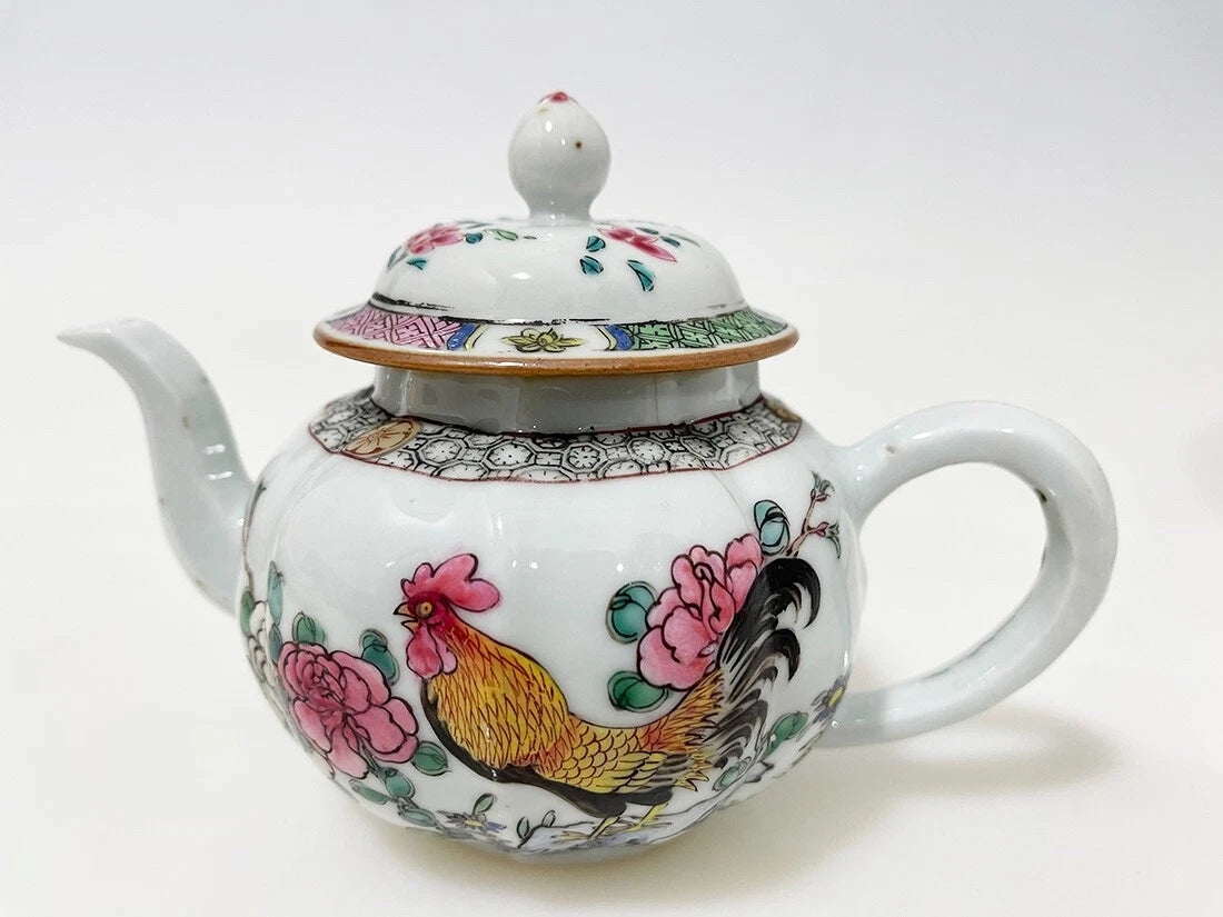 Chinese porcelain enamel teapot with Rooster (#F157) | eBay