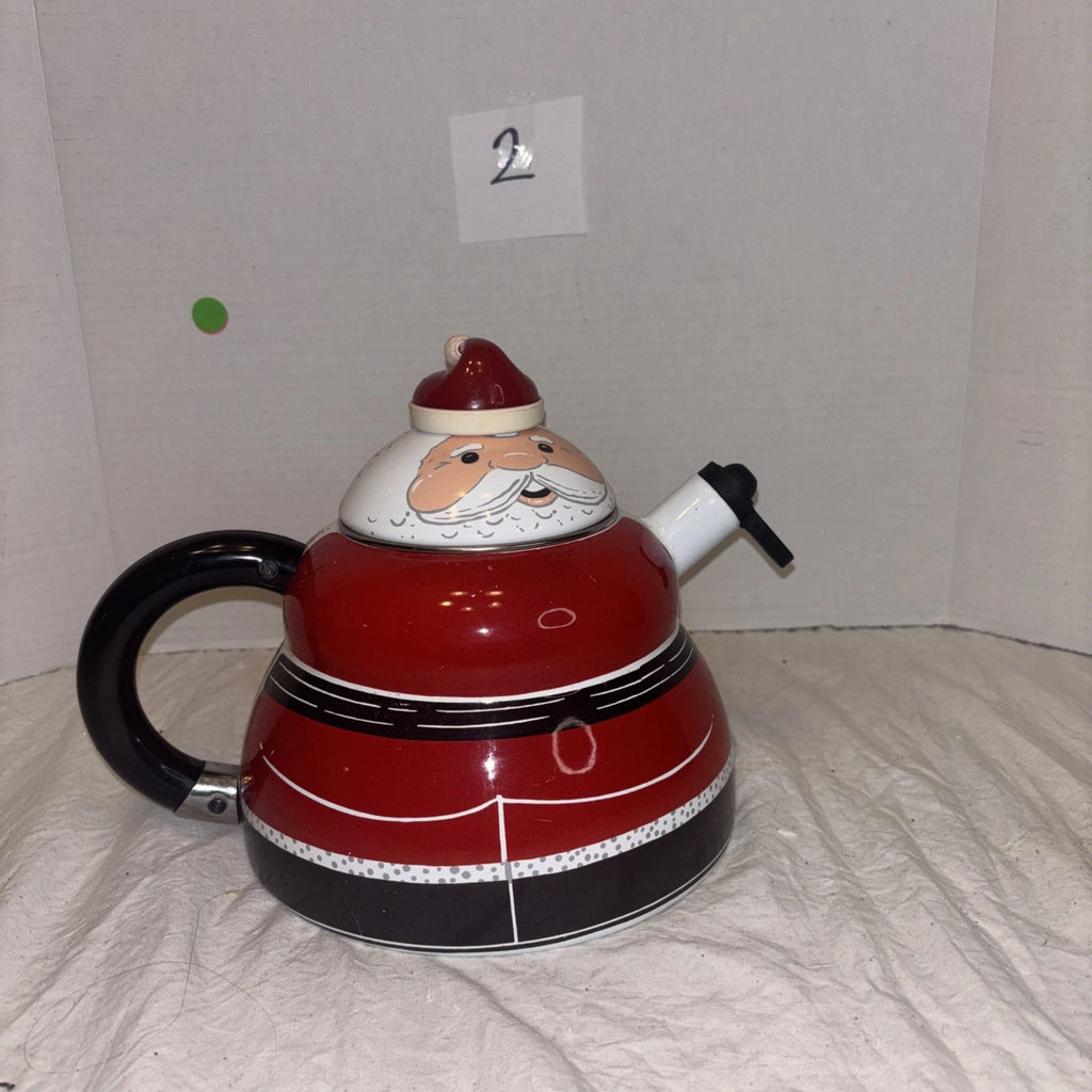 Santa Tea Kettle ROSHKO PORCELAIN Enamel Steel Stove Top Teapot Christmas 3 QT | eBay