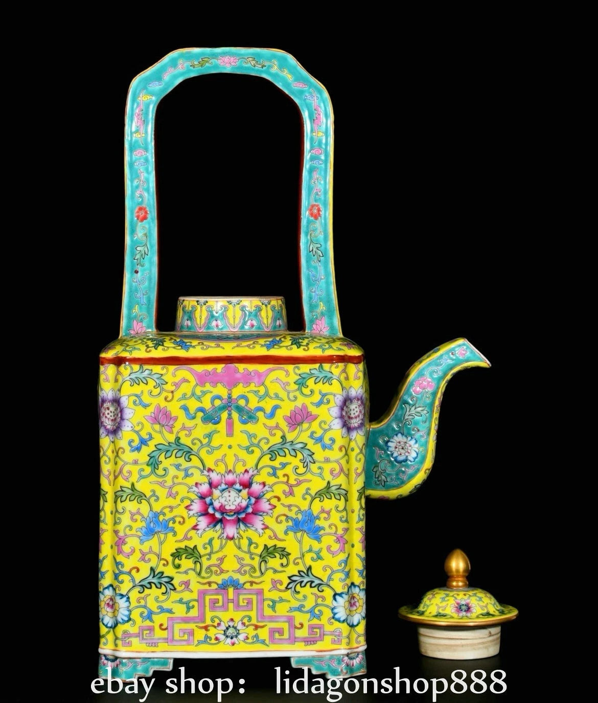 16.4" Yongzheng Marked Enamel Porcelain Flower Leaf Pattern Wine Teapot | eBay