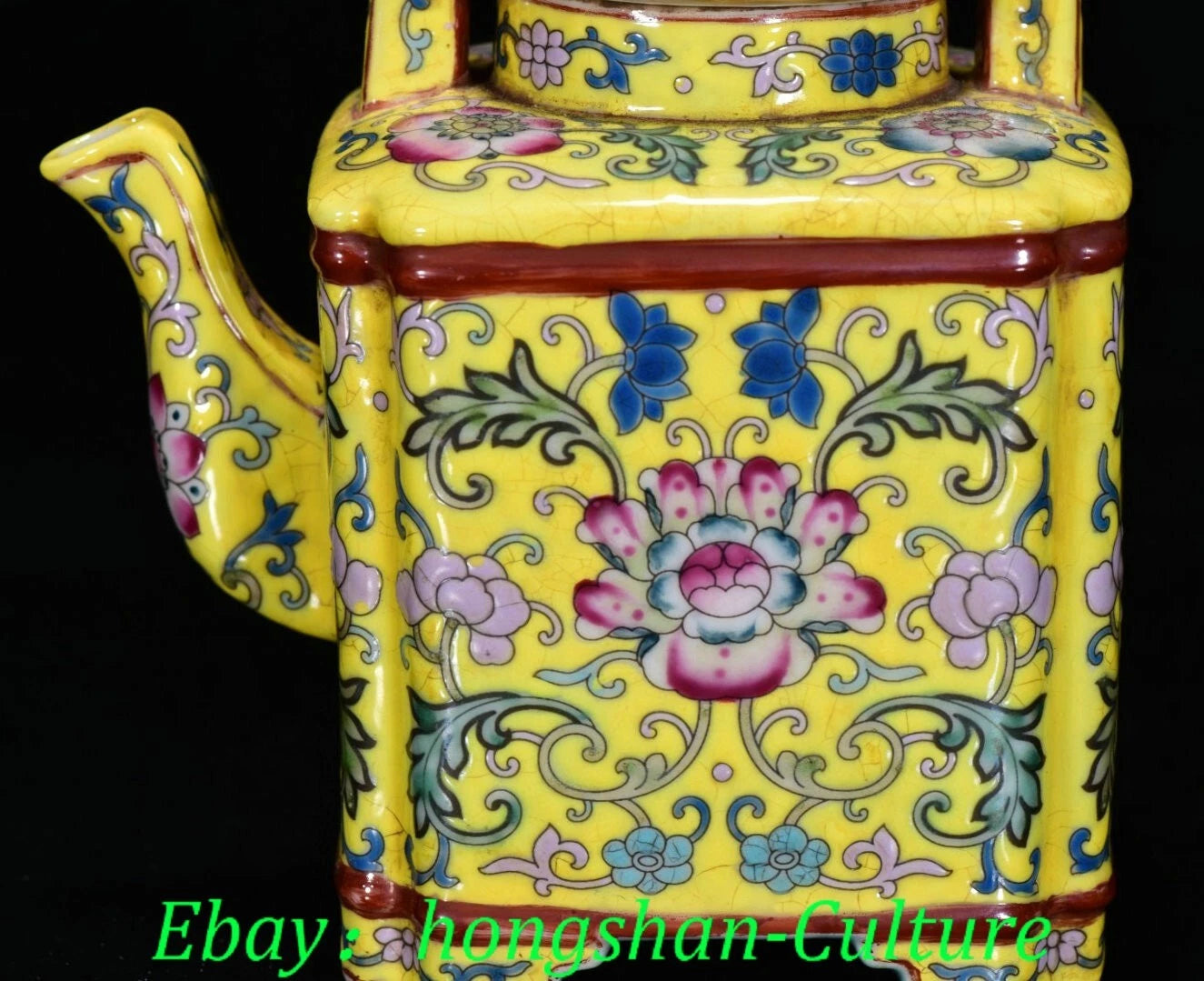7.8'' Old Qianlong Enamel Colour Porcelain Gilt Flower Pattern Teapot Teakettle | eBay